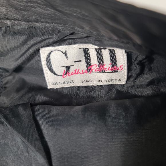 G 111 Black Leather Lined Vintage Skirt Unique Snap Slit Midi Maxi SM MD - Picture 4 of 4